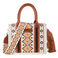 Wrangler Southwestern Print Canvas Tote/Crossbody - Coffee