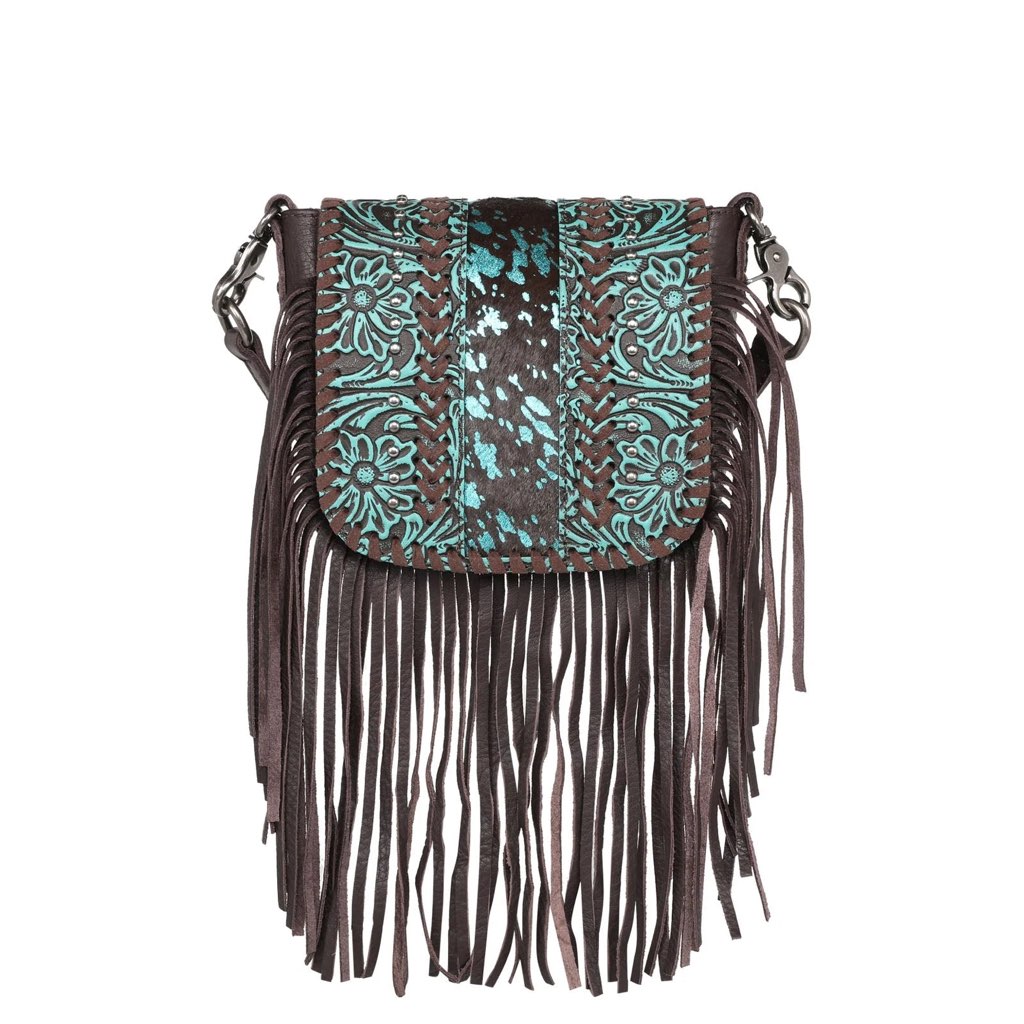 Bohemian Elegance Leather Fringe Crossbody Bag