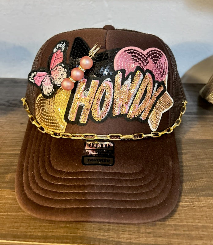 "Howdy" Sequin Trucker Hat