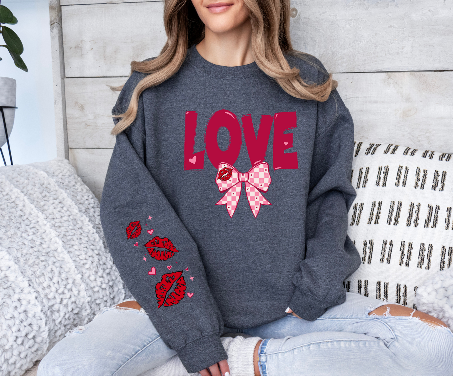 Love with Bow Sweatshirt with jogger pants option