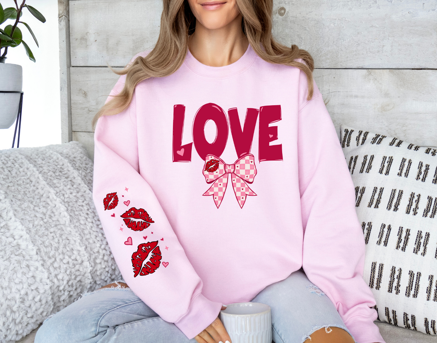 Love with Bow Sweatshirt with jogger pants option