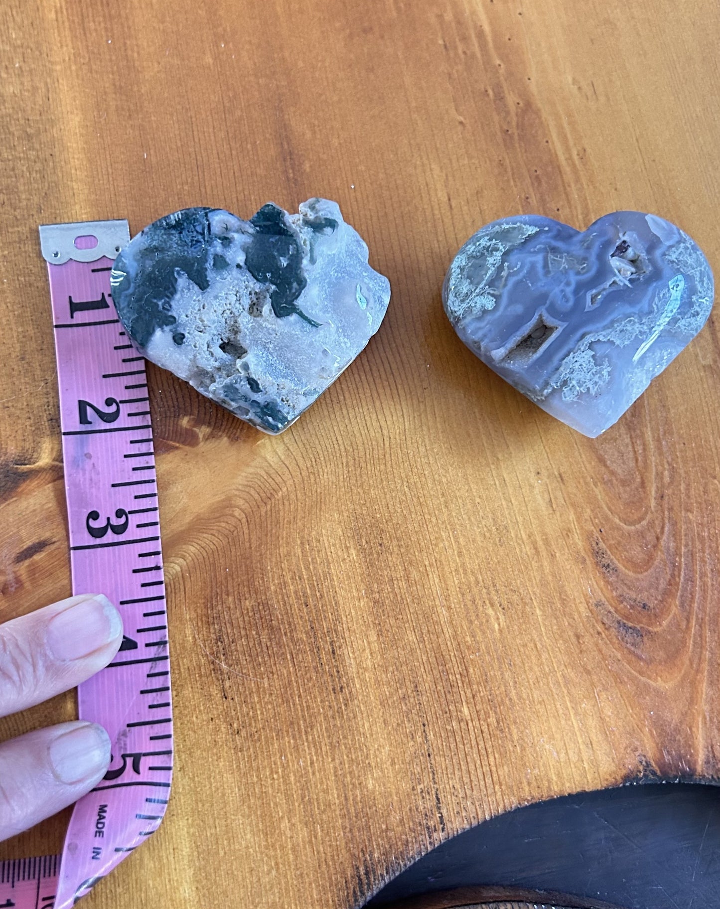 MOSS AGATE CRYSTAL HEART